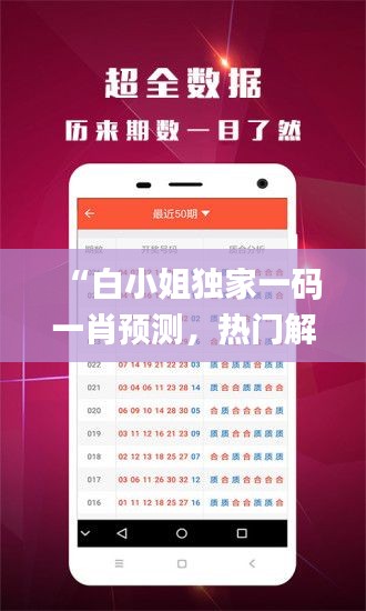 “白小姐独家一码一肖预测，热门解析更新版_ETI469.49”