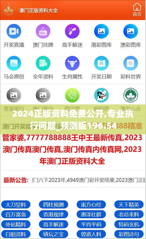 2024正版资料免费公开,专业执行问题_预测版196.54