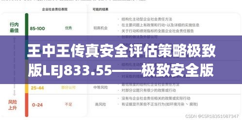 王中王传真安全评估策略极致版LEJ833.55——极致安全版评估策略揭秘