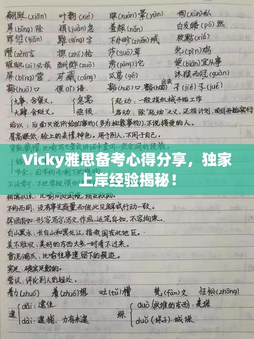 Vicky雅思备考心得分享，独家上岸经验揭秘！