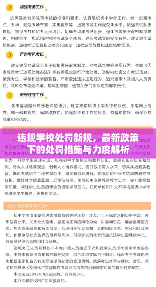 违规学校处罚新规，最新政策下的处罚措施与力度解析