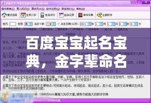 百度宝宝起名宝典，金字辈命名奥秘揭秘